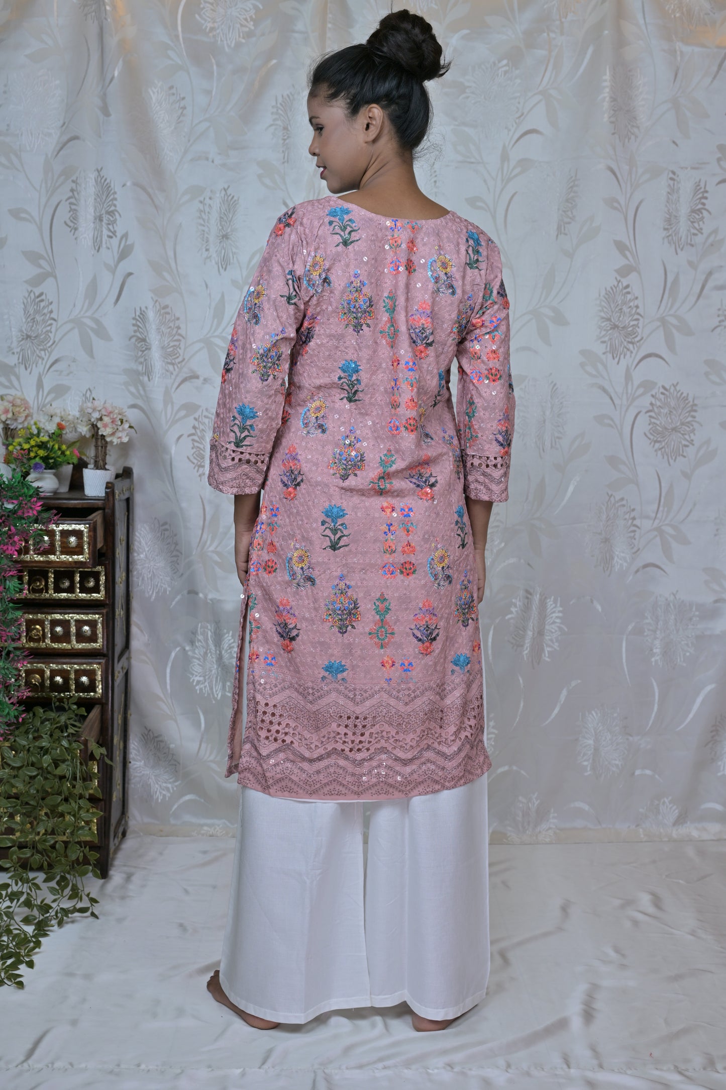 Blush Bloom Embroidered Kurta