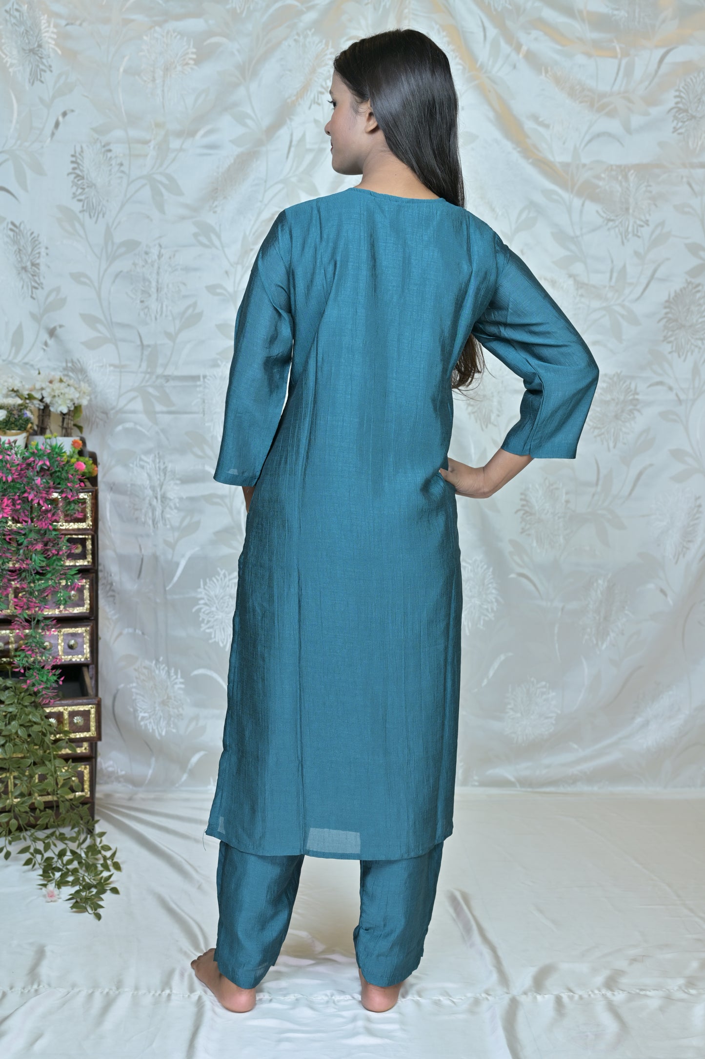 shimmering Embellished Suit Set