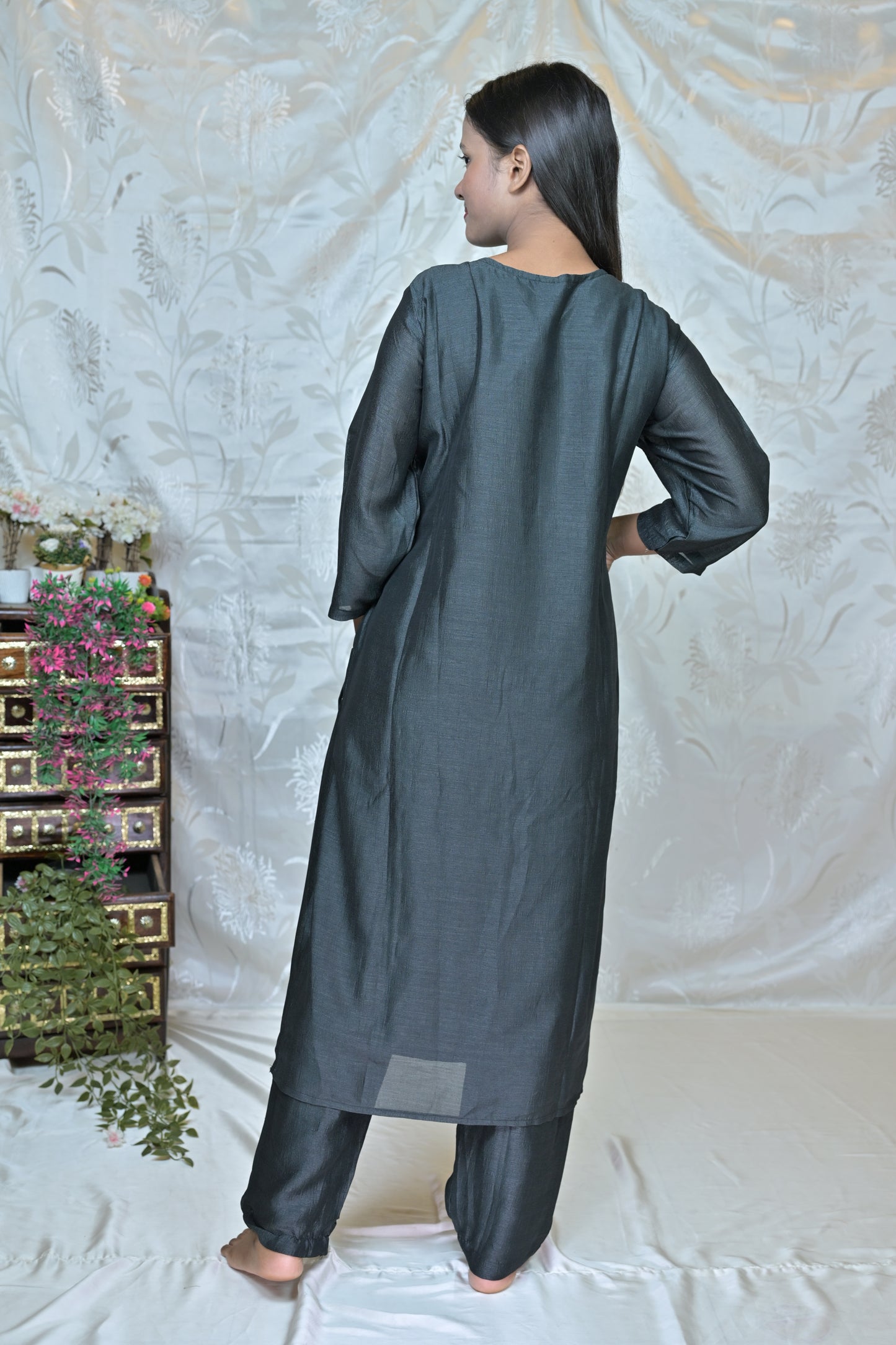 shimmering Embellished Suit Set