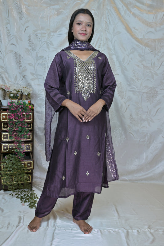 shimmering Embellished Suit Set