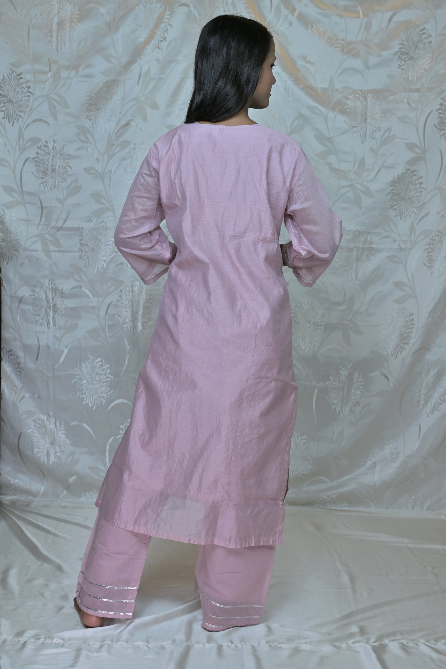 Graceful Lilac Embroidered 3-Piece Suit Set