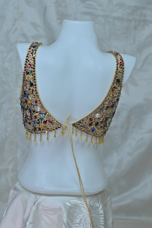 Dazzling Multi-Stone Embellished Blouse