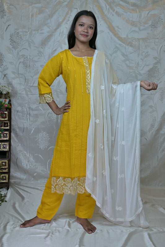 Chic Embroidered 3-Piece Suit Set