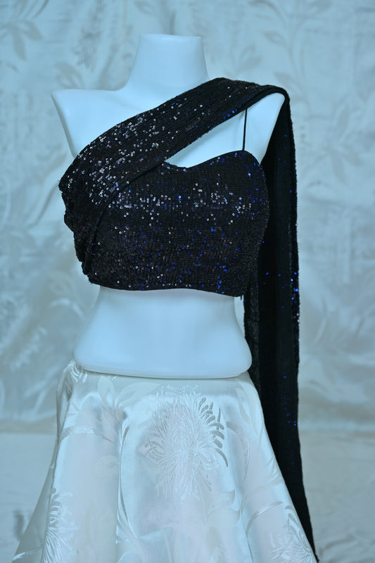Midnight Sparkle" Sequin Designer Blouse