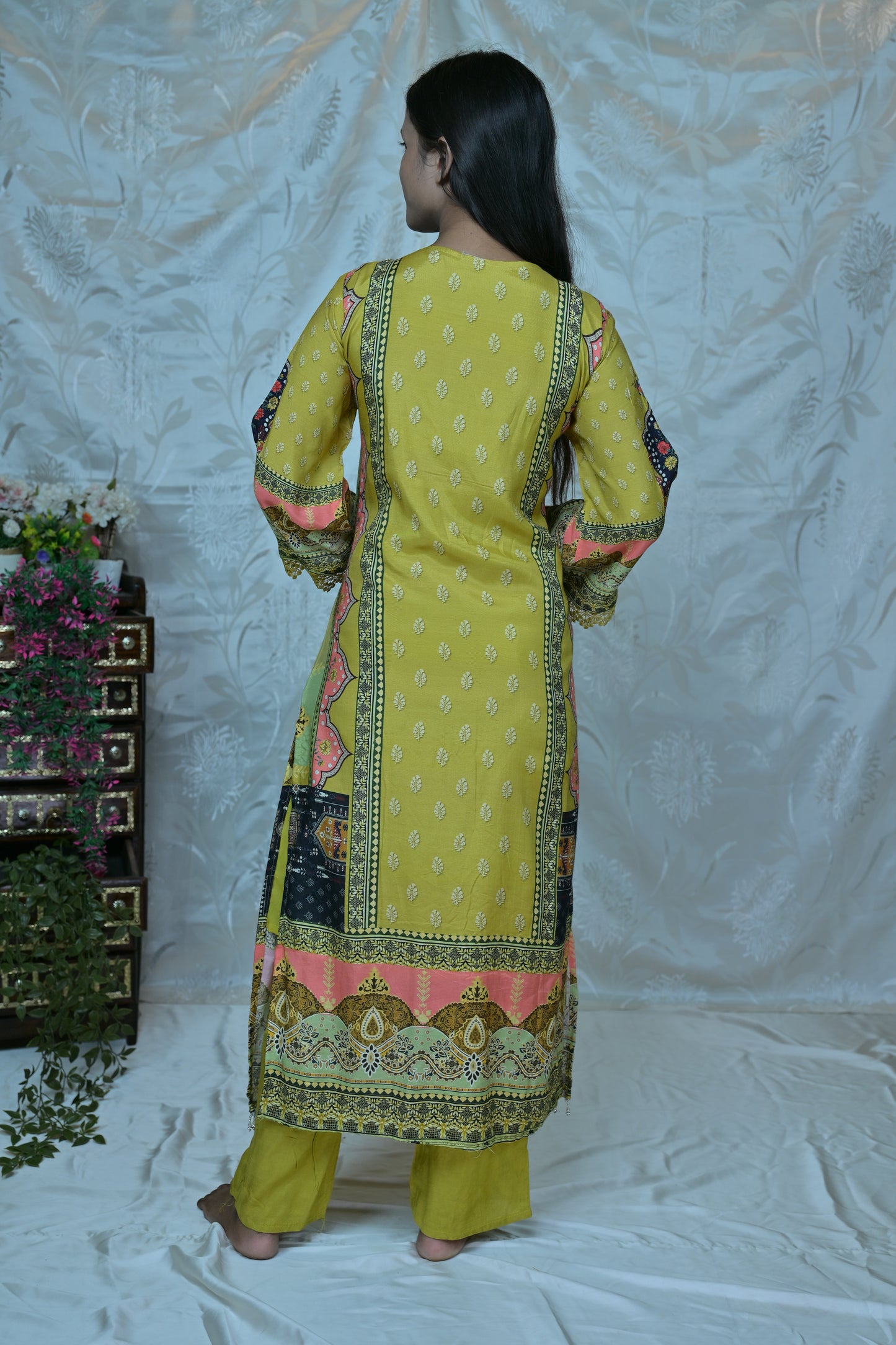 Ethnic Charm" Printed & Embellished 3PC Suit Set