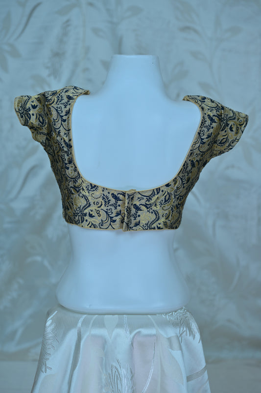 Golden Elegance" Brocade Saree Blouse