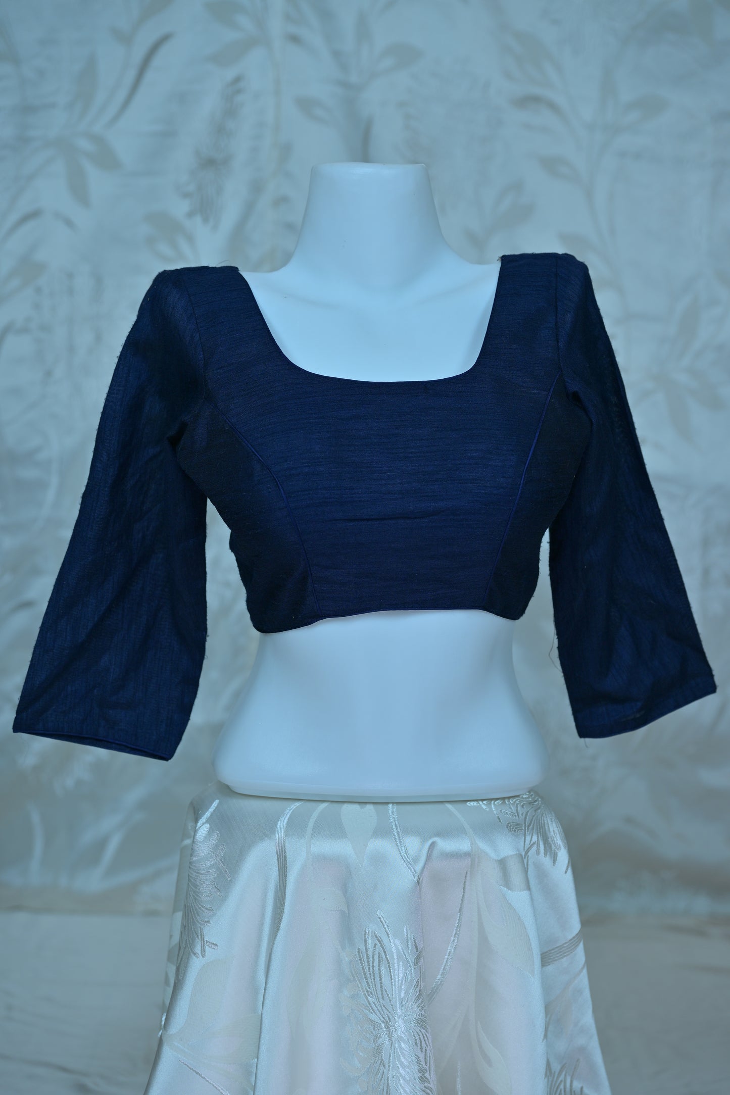 Classic Charm" Navy Blue Blouse