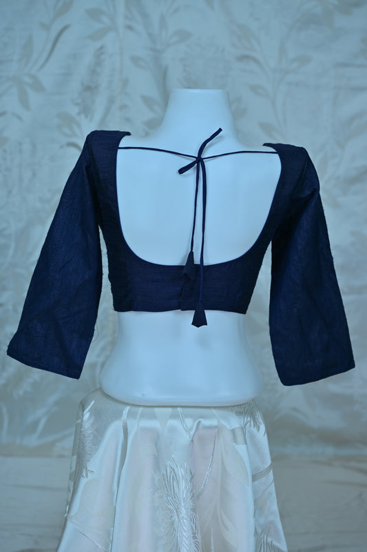 Classic Charm" Navy Blue Blouse