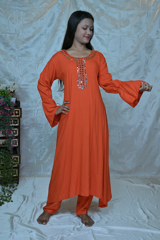 Desert Sunset" Mirror Work Co-ord Set