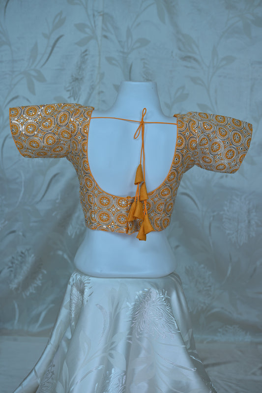 Dazzling Gold and Silver Sequin Embroidered Blouse