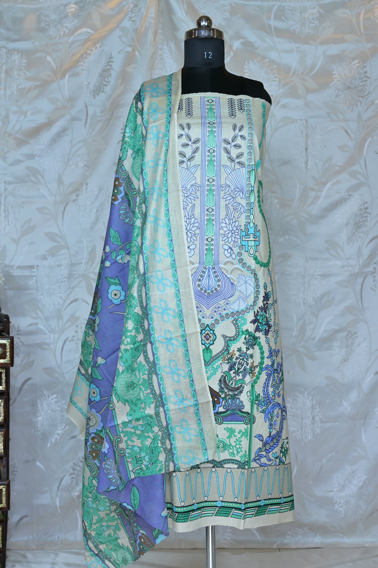 Serene Multi-Tone Printed Unstitched Suit Set