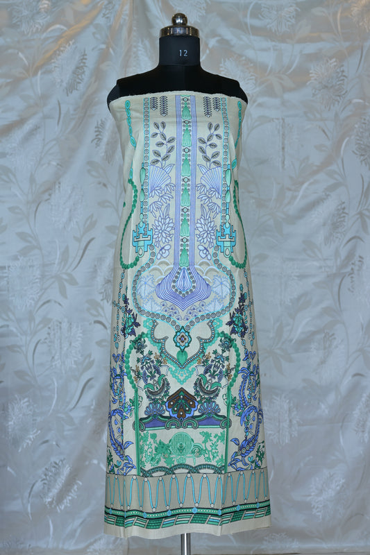 Serene Multi-Tone Printed Unstitched Suit Set