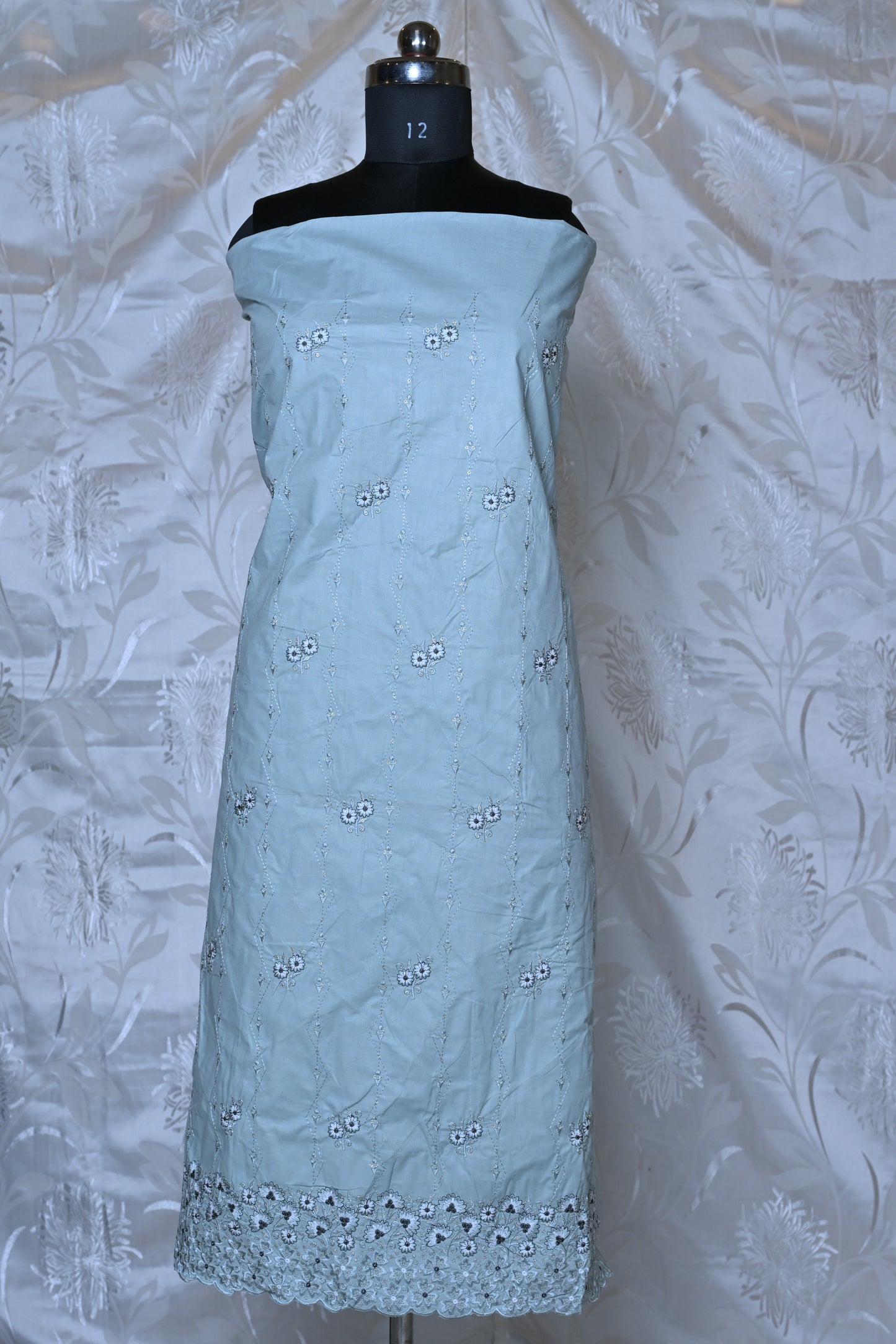 Elegant Cotton Suit Material Set with Delicate Embroidery