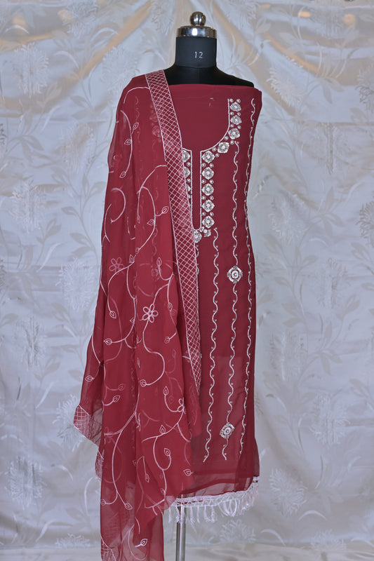 Exquisite Embroidered 3-Piece Suit Material - Unstitched