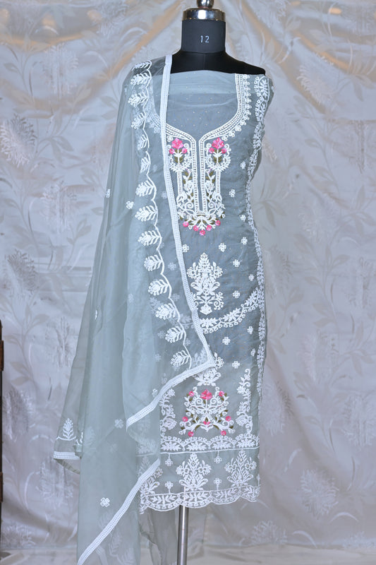 Exquisite Chikankari 3-Piece Suit Material