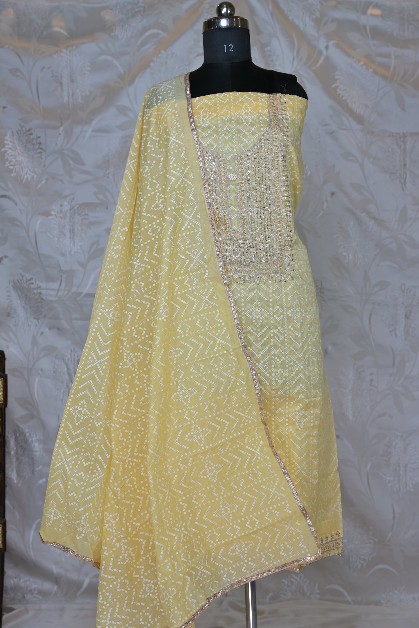 Elegant Bandhani Print 3-Piece Suit Material