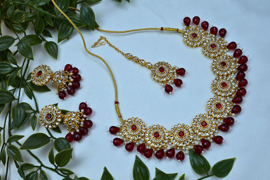 Gulnaar Ruby Drop Set