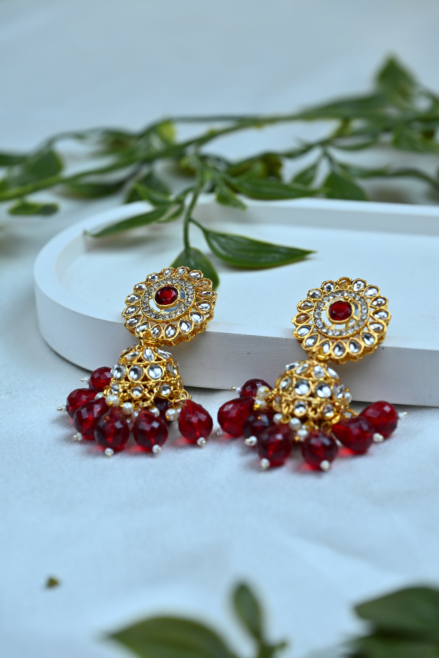 Gulnaar Ruby Drop Set