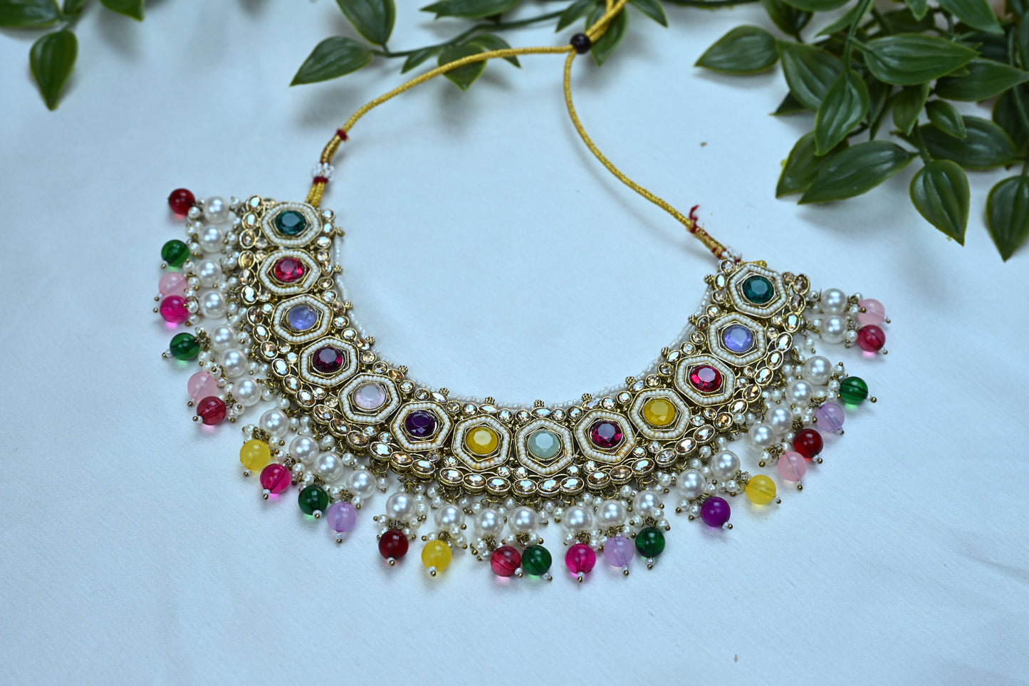 Royal Multi-stone Pearl Kundan Bridal Jewelry Set