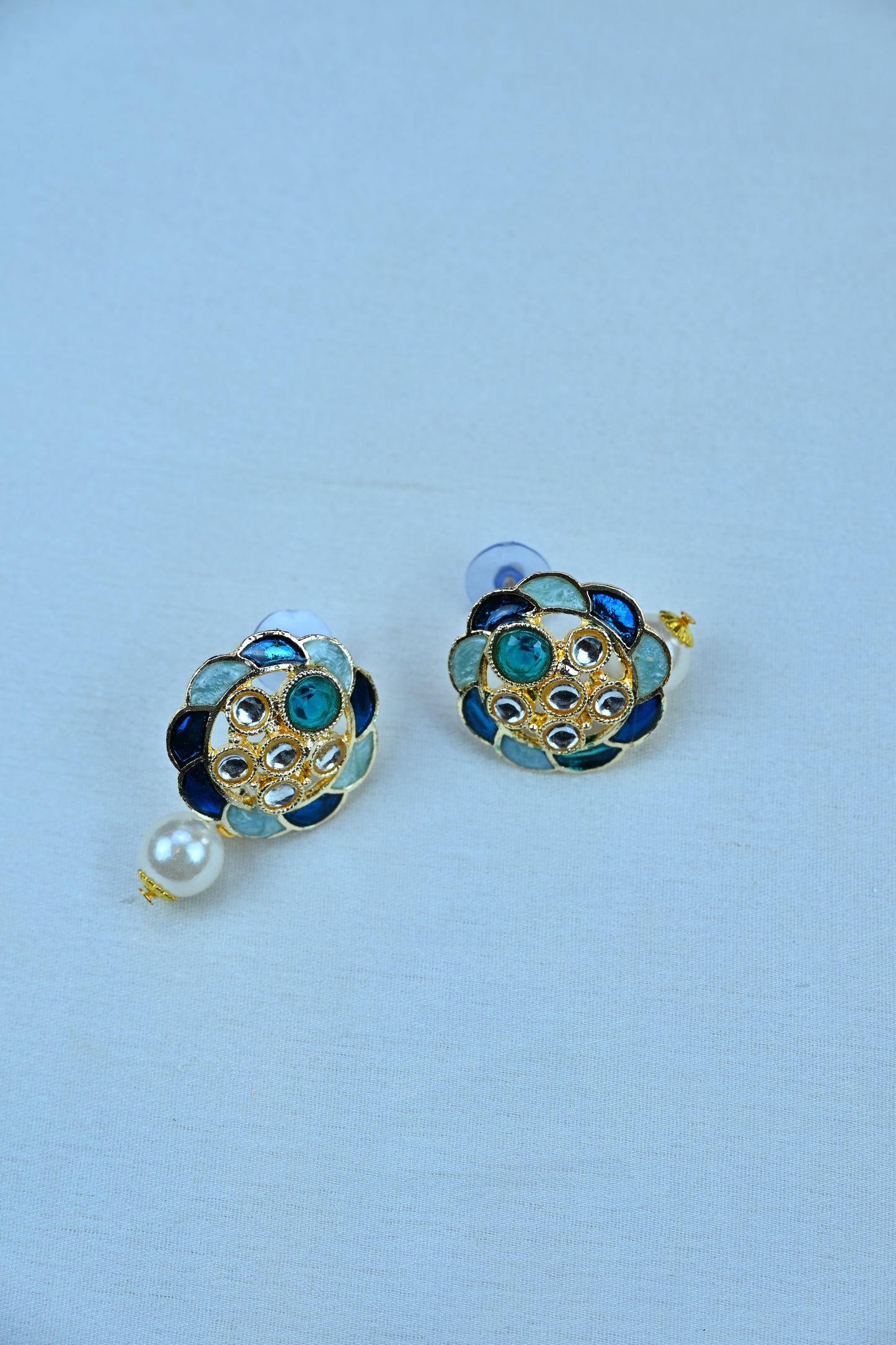 Ocean Bloom Pearl Mala Set with Stud Earrings