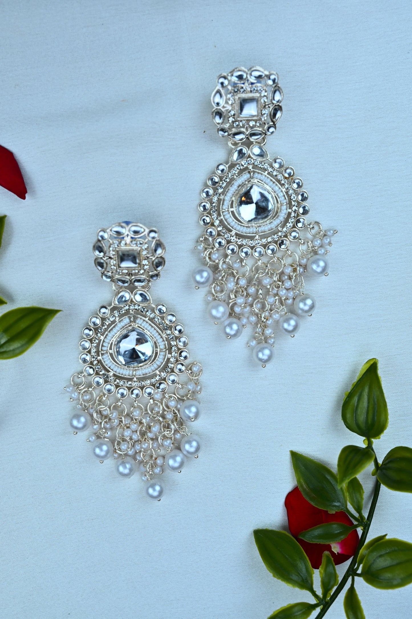Majestic Heart-Crest Pearl Earrings