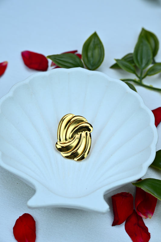 Vintage Twist Gold Statement Studs