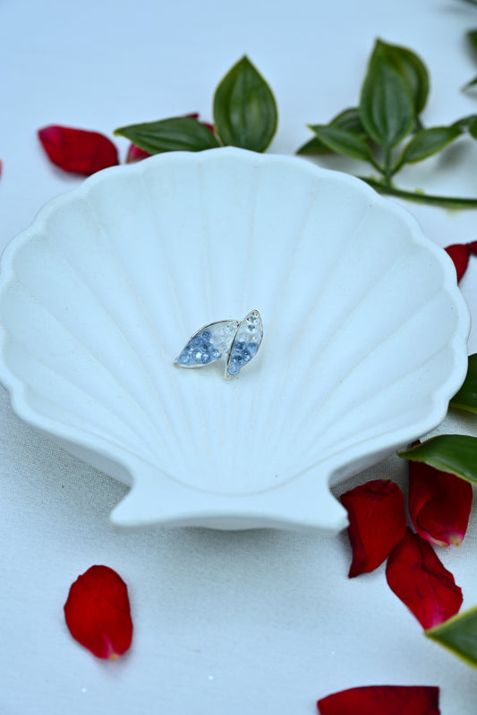 Frosted Blue Shard Stud Earrings