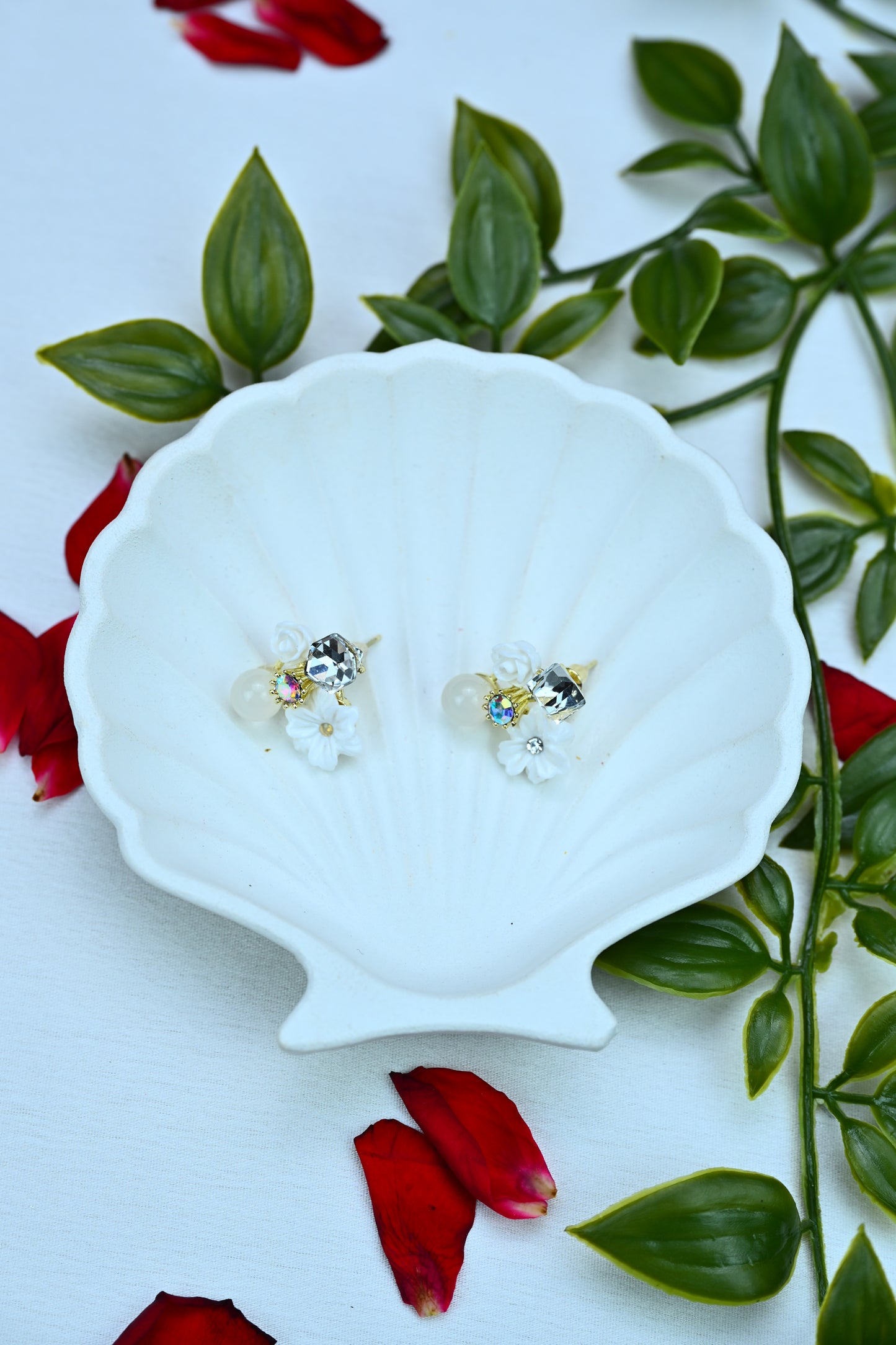 Crystal Bloom Stud Earrings – Floral Fantasy