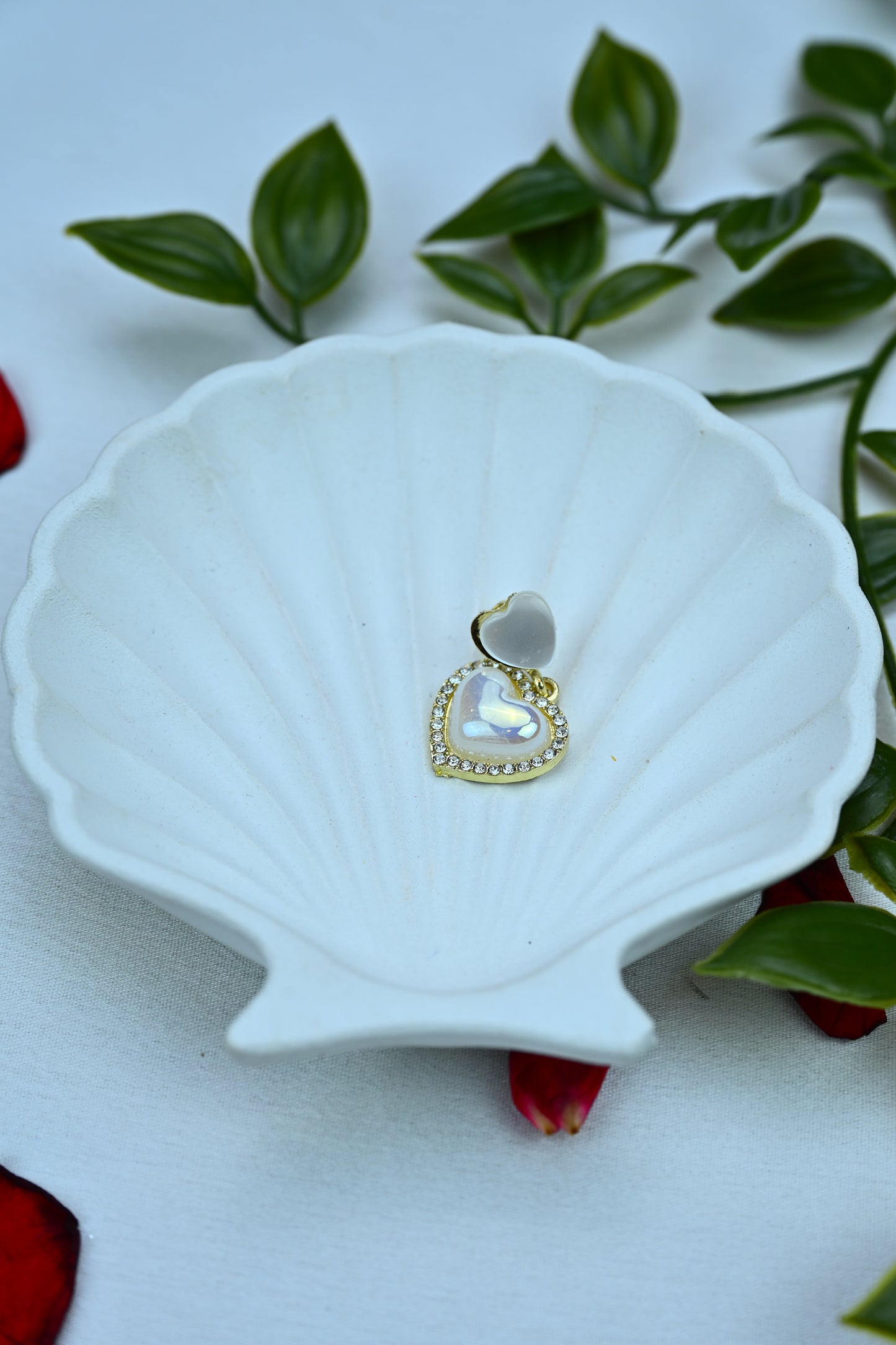 Iridescent Heart Drop Earrings
