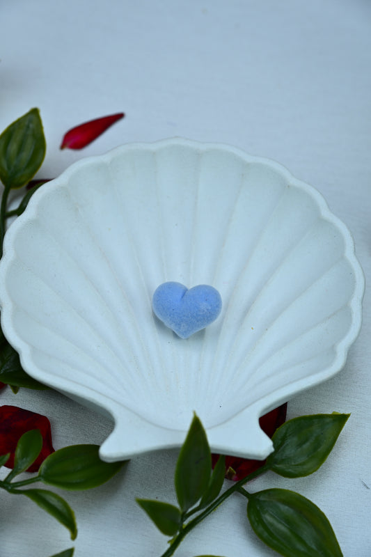 Fuzzy Heart Stud Earrings