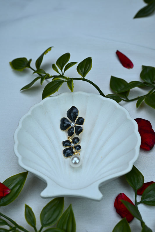 Lucky Clover and Pearl Drop Earrings