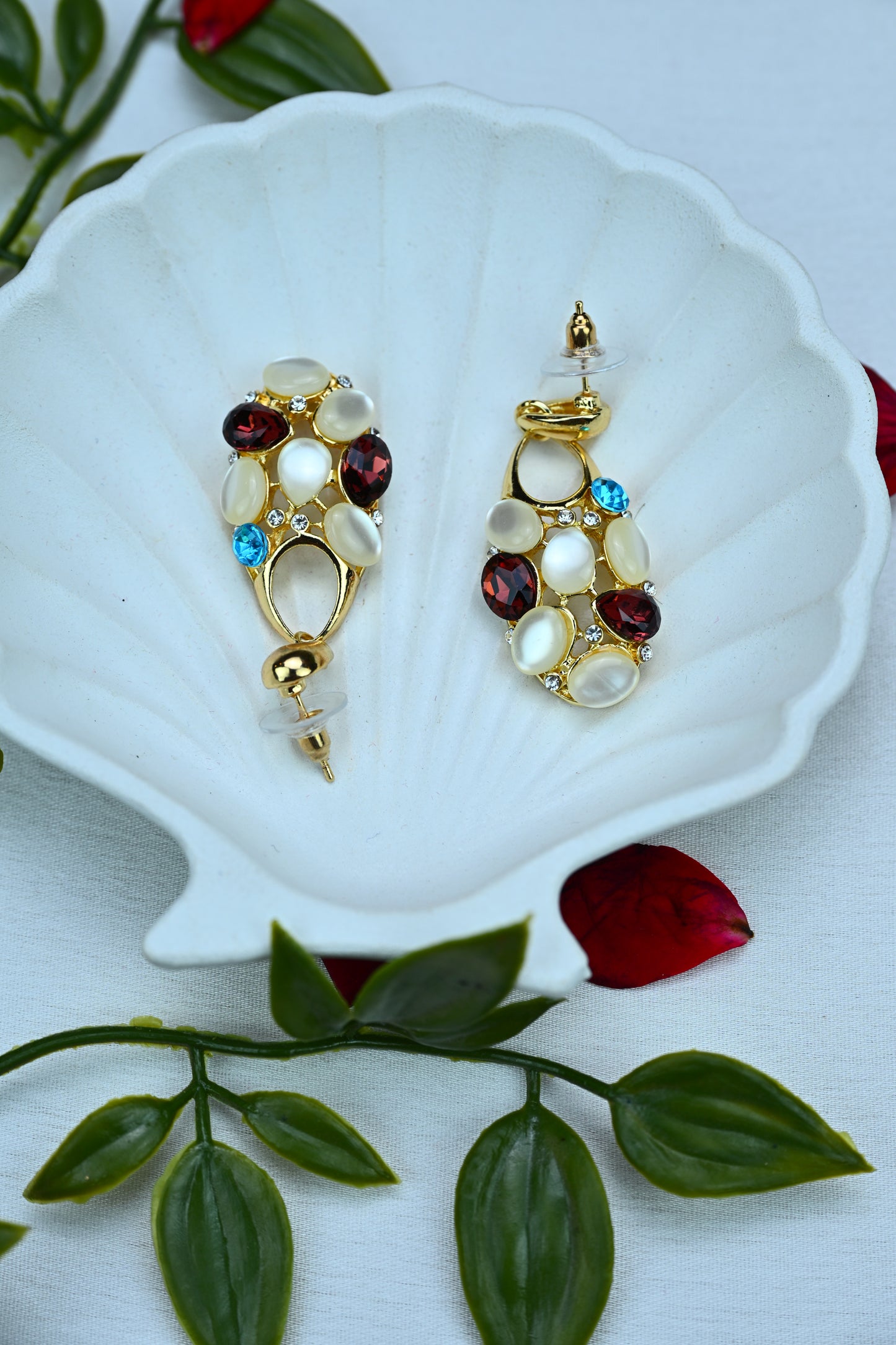 Lucky Clover and Pearl Drop Earrings