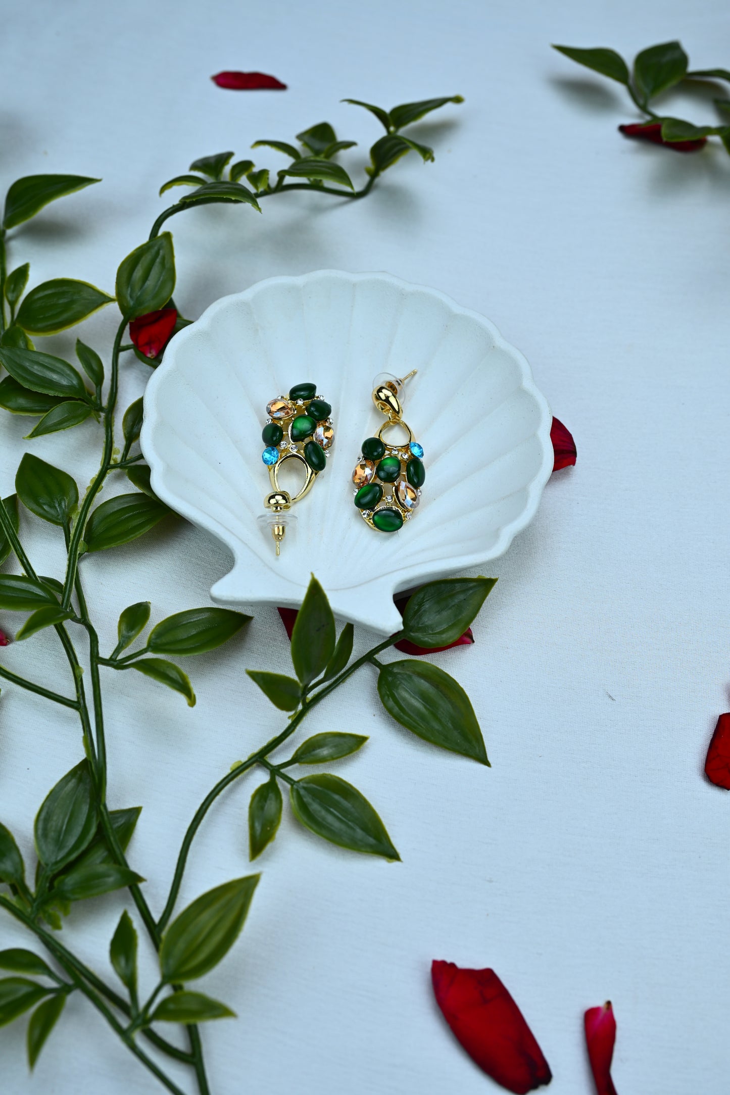 Lucky Clover and Pearl Drop Earrings