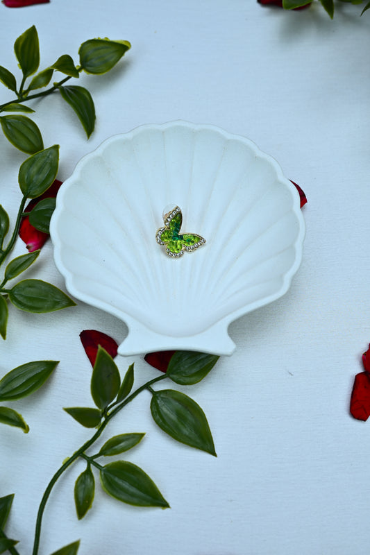Green Butterfly Stud Earrings