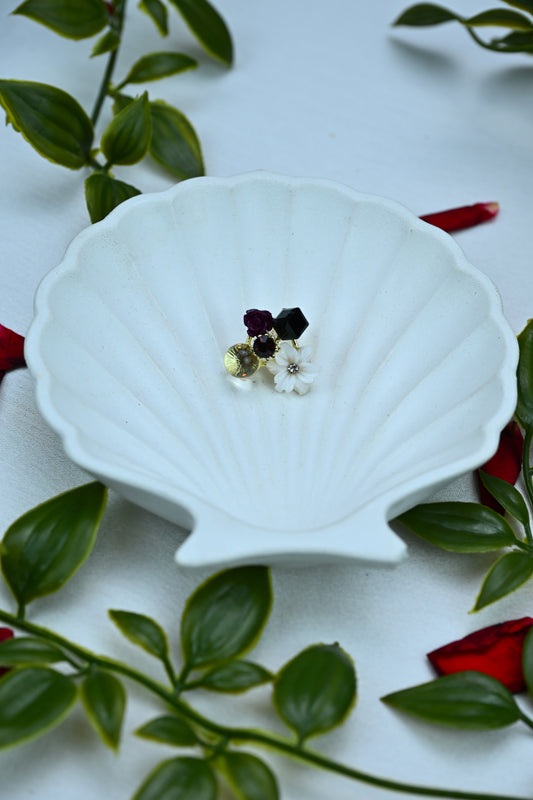 Crystal Bloom Stud Earrings – Noir Petal