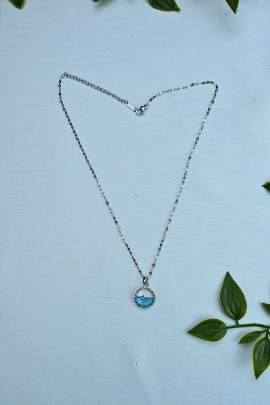 Turquoise & Pearl Pendant Necklace (Gold/Silver Options)