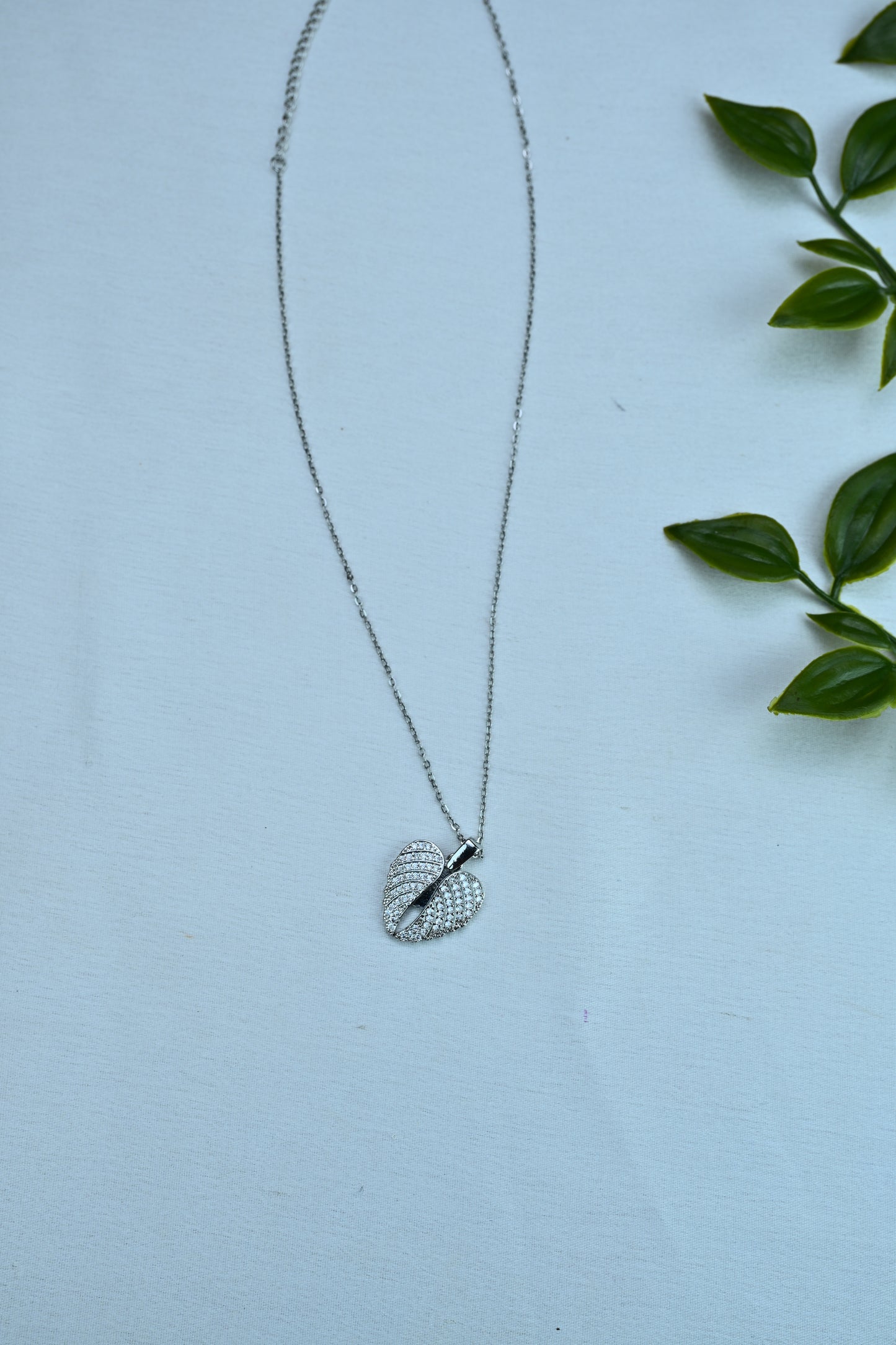 Heart with Sparkling Wings Pendant Necklace