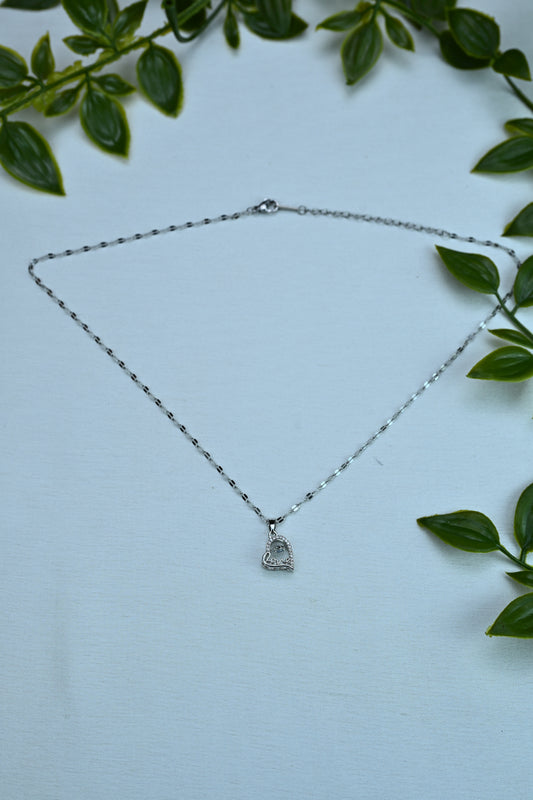 Sterling Silver 'Love' Heart Pendant Necklace