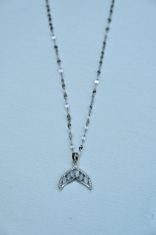 Silver Crescent Moon Necklace