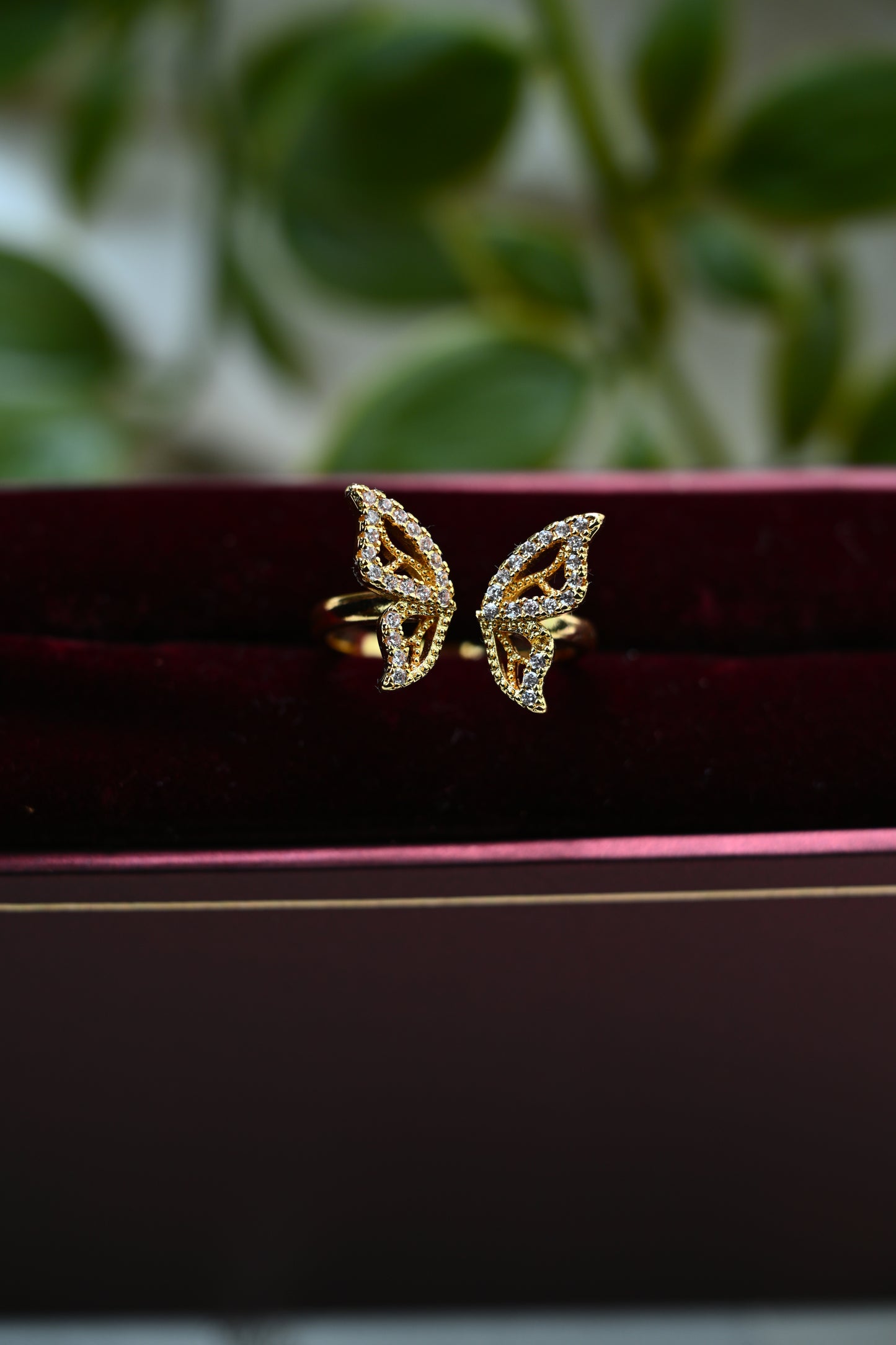 Clear Micro Pave CZ Open Butterfly Ring
