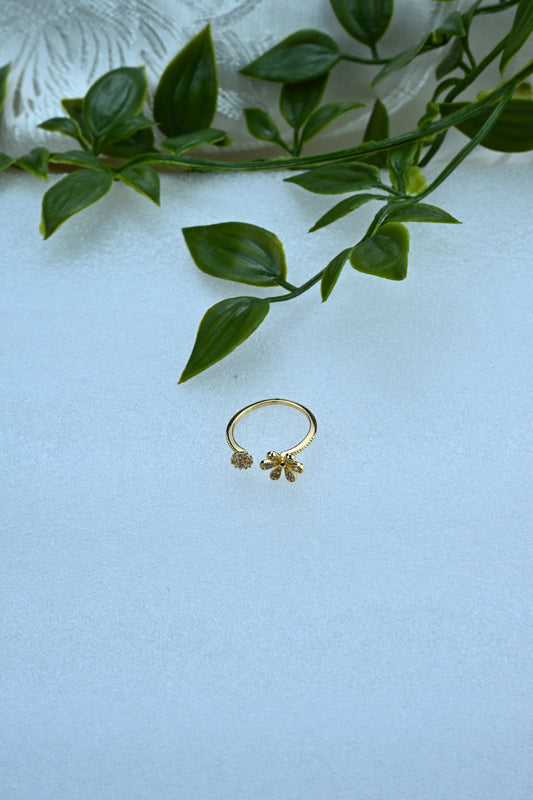 Floral Open Ring – Stainless Steel (Gold & Silver)