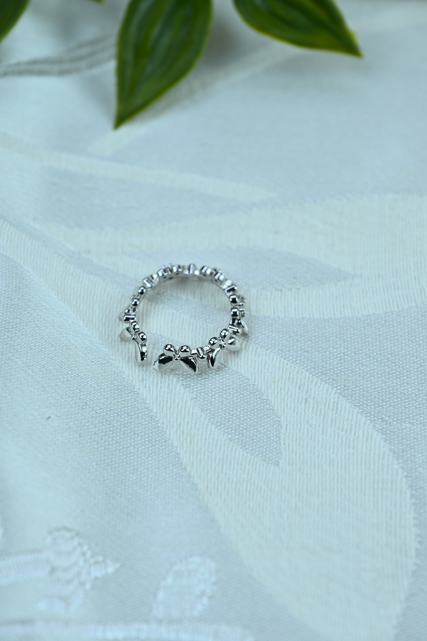 Floral Leaf Stainless Steel Ring
