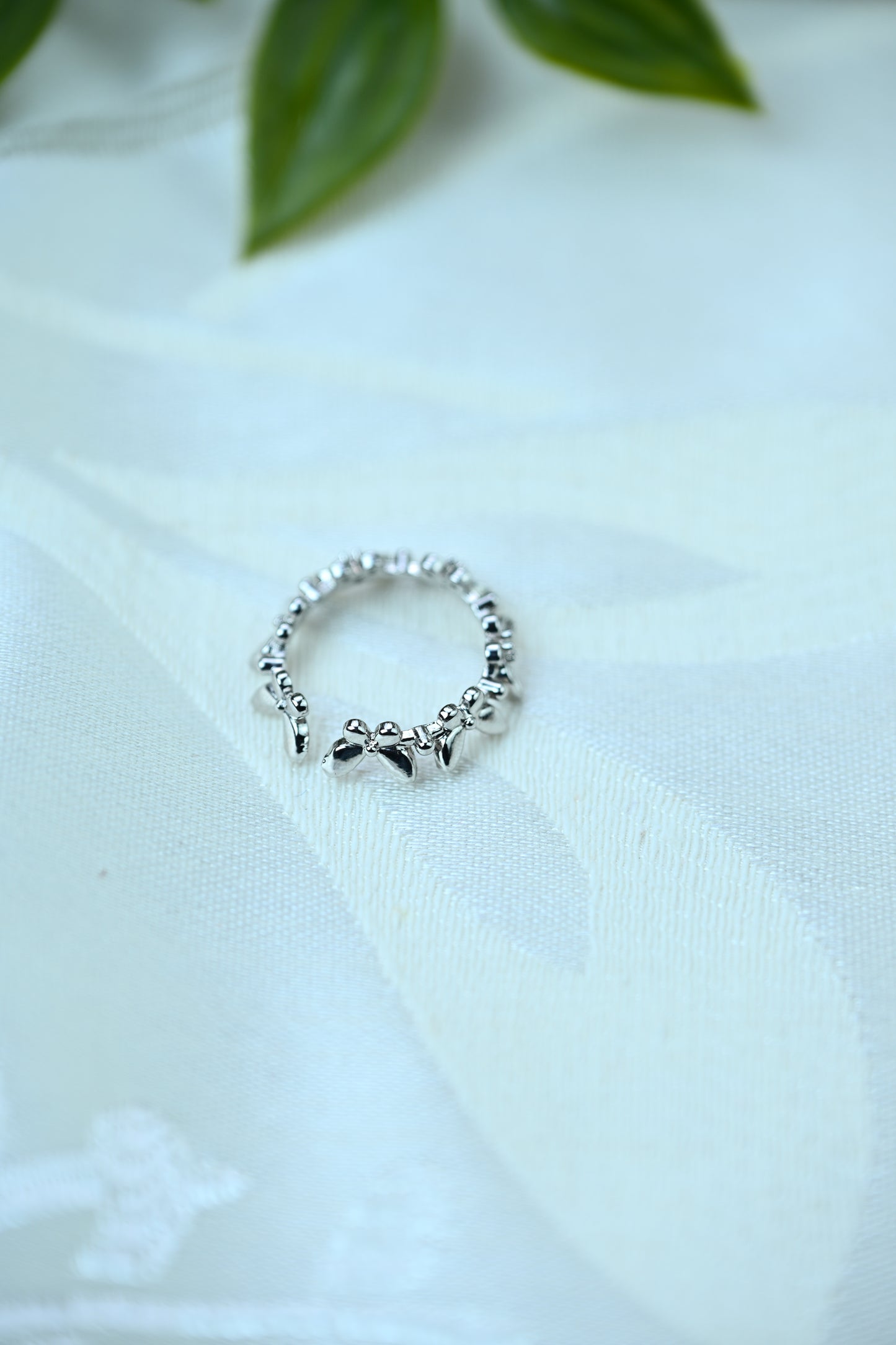 Floral Leaf Stainless Steel Ring