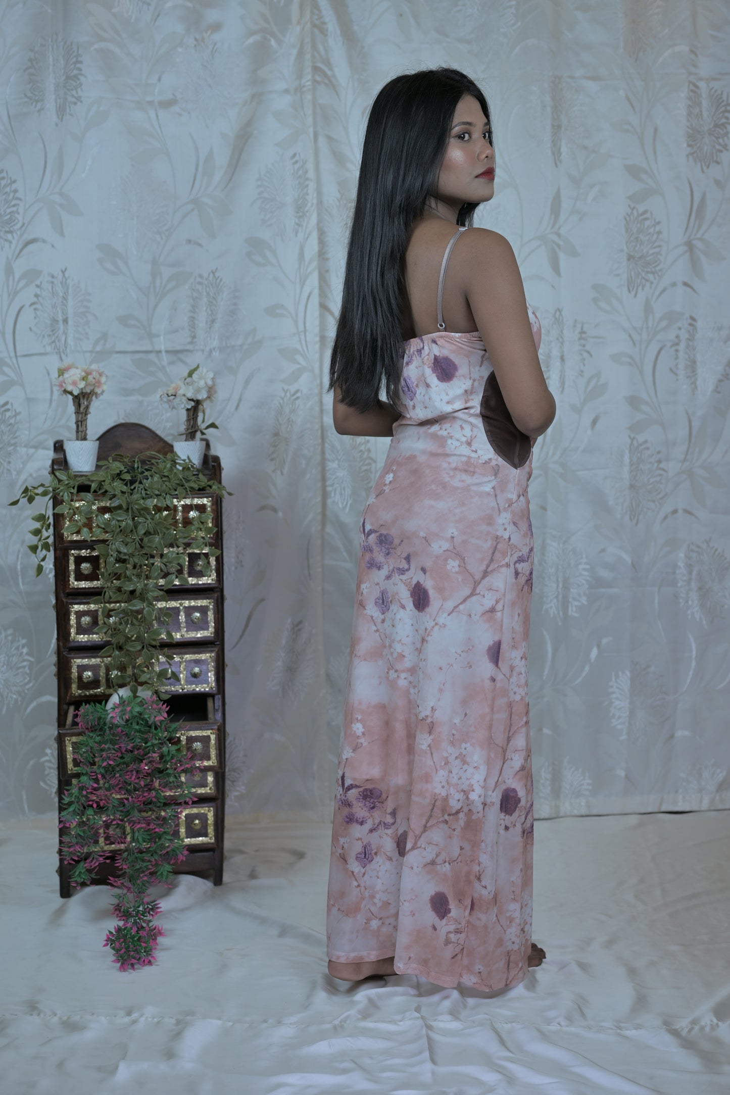 Korean Mesh Sleeveless Dress with Shrug