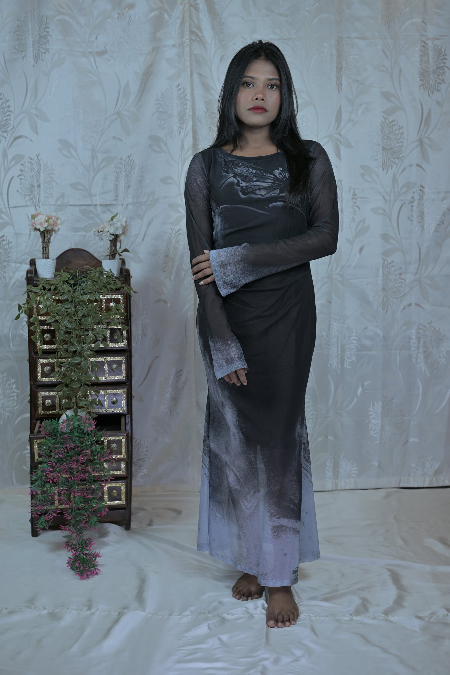 Abstract Mesh Dress – Black (Also in Pink)