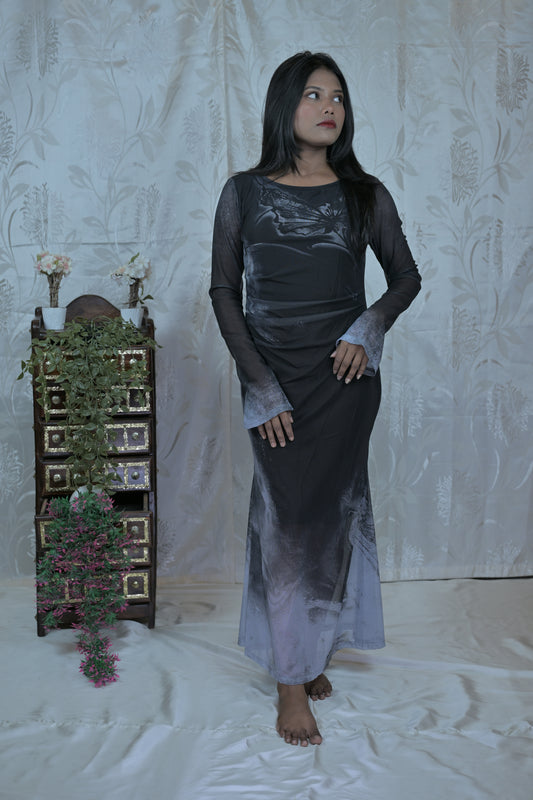 Abstract Mesh Dress – Black (Also in Pink)