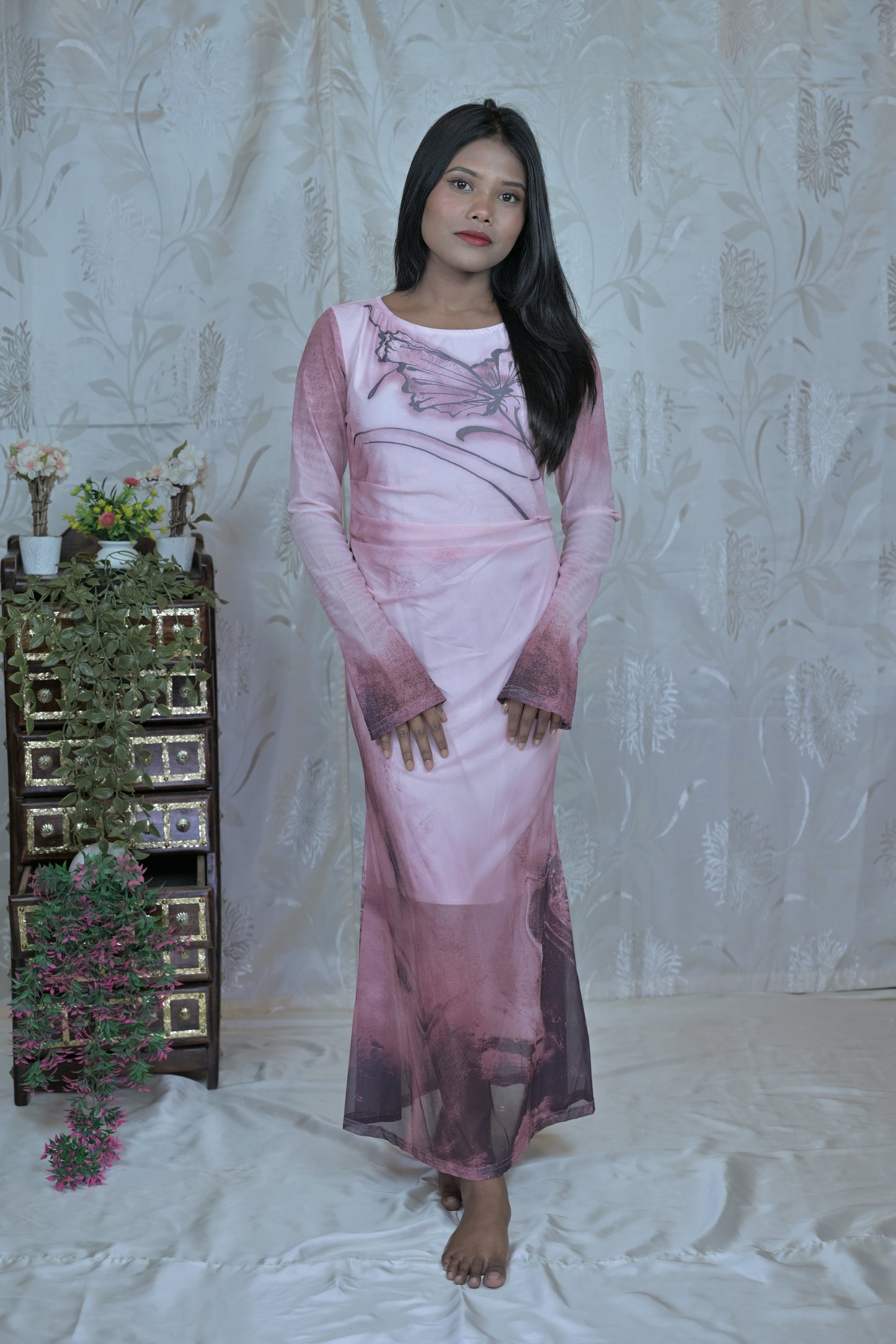 Abstract Mesh Dress – Black (Also in Pink)