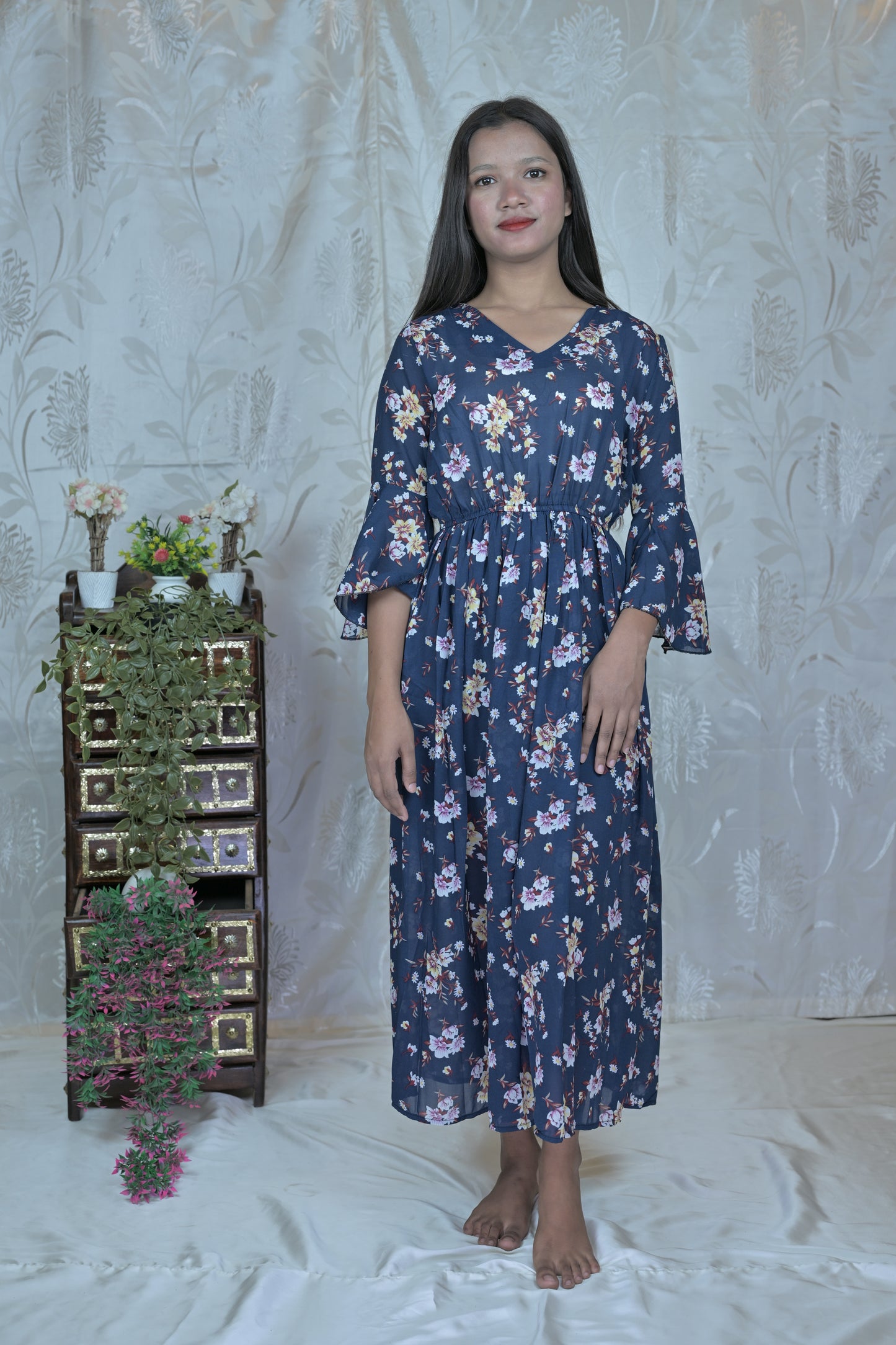 Midnight Blossom Maxi Dress