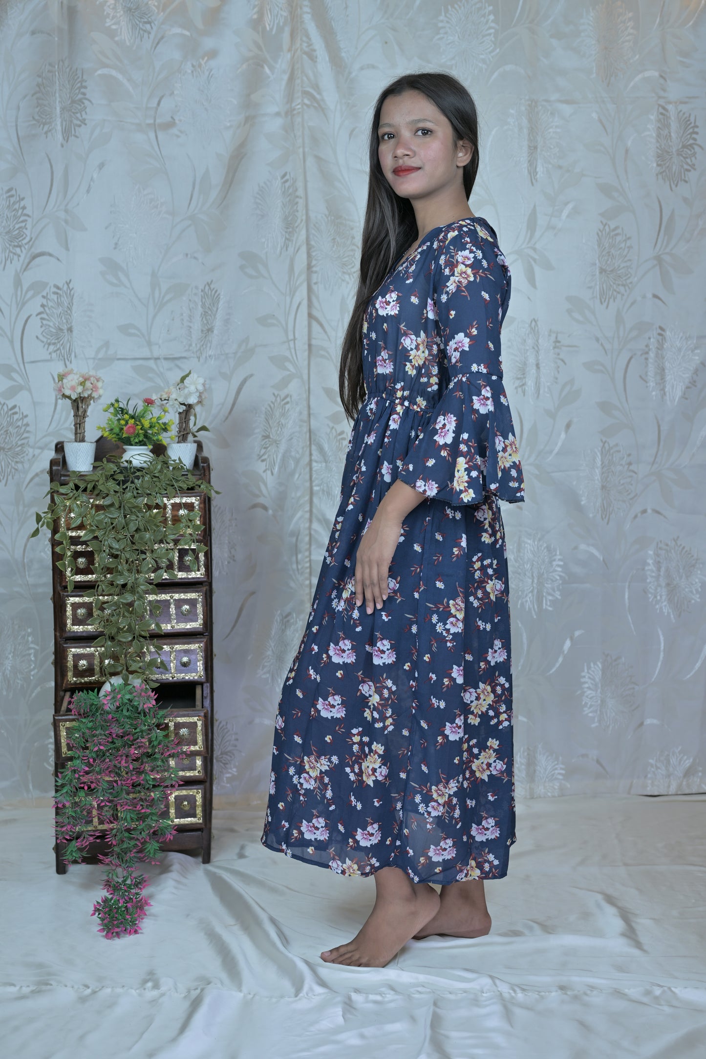 Midnight Blossom Maxi Dress