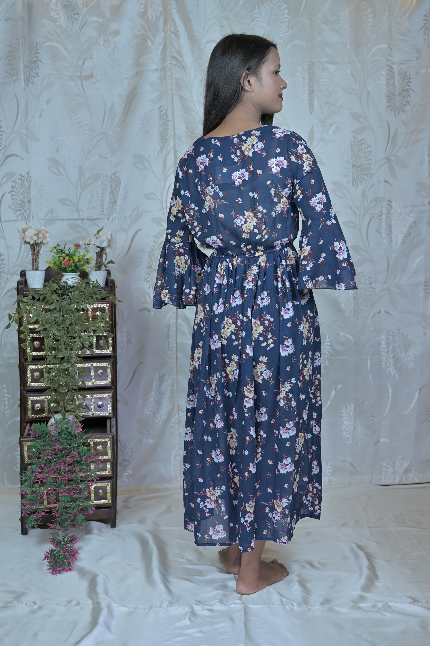 Midnight Blossom Maxi Dress